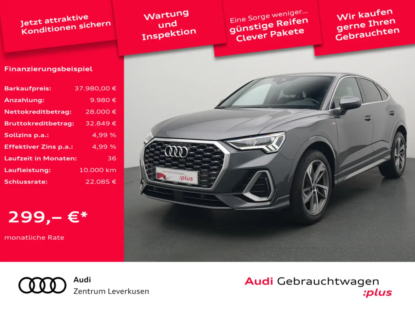 Audi Q3 Sportback S line S-TRON LEDER ACC PORT NAV Grau - 1
