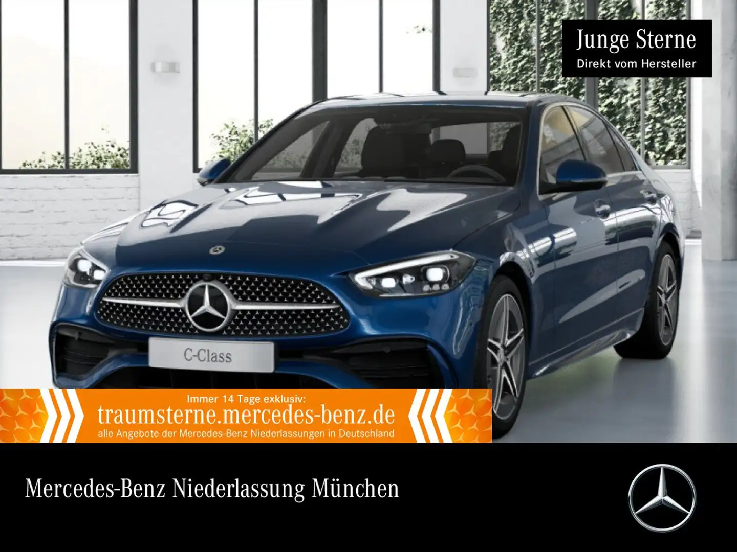 Mercedes-Benz C 300 e AMG+360+AHK+TOTW+KEYLESS+9G Blau - 1