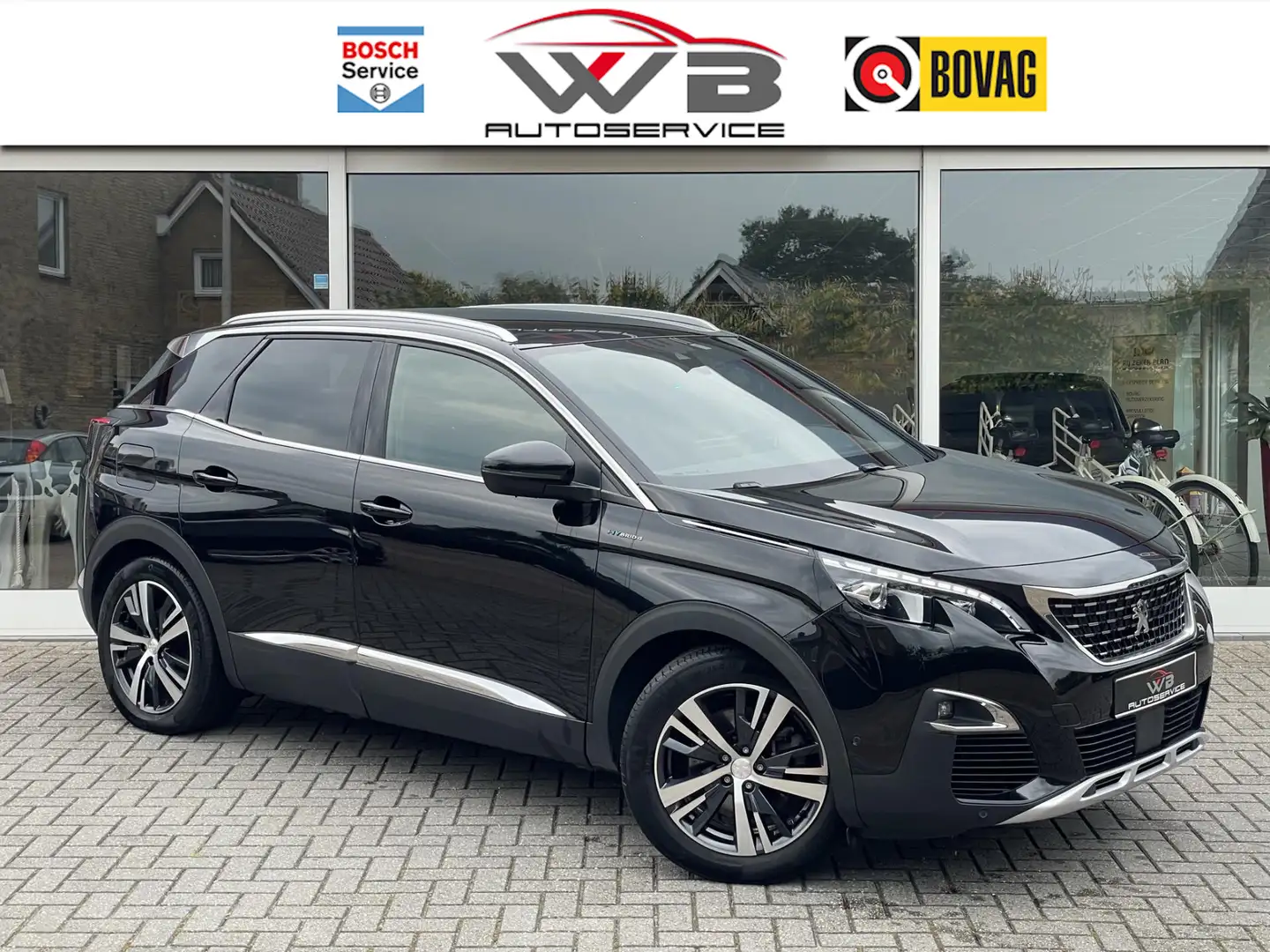 Peugeot 3008 1.6 HYbrid4 300 GT Line I Dodehoek det. I Grootlic Schwarz - 1