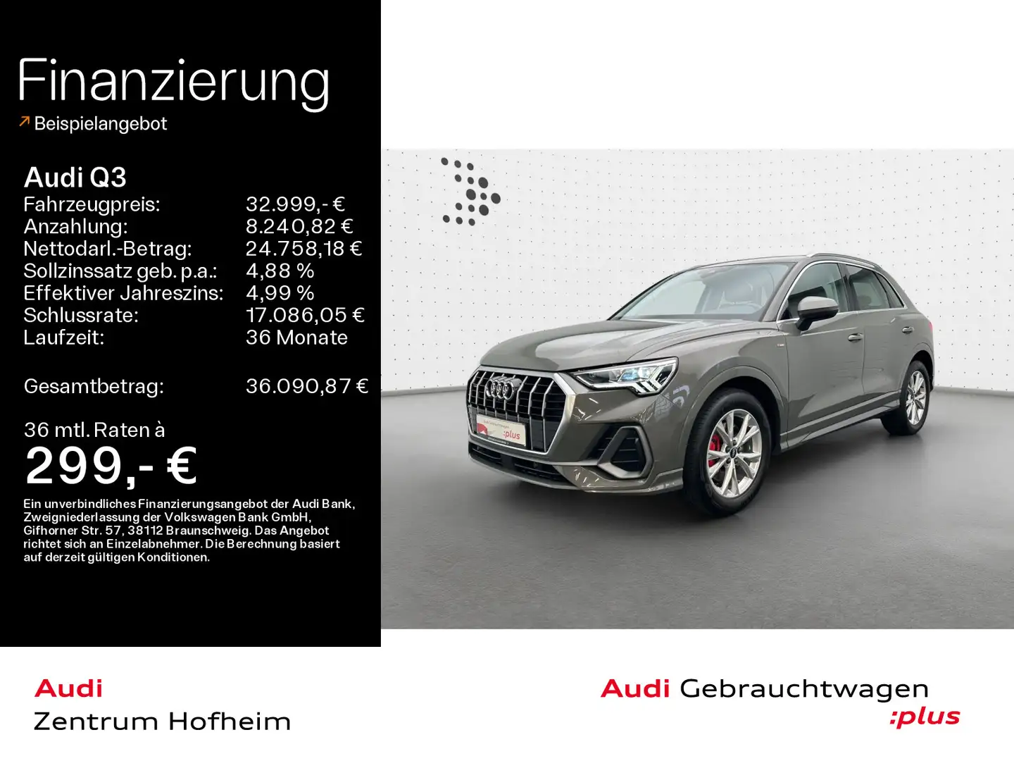 Audi Q3 S line 40 TFSI qua S tro*LED*Navi*Virtual*MFL Grijs - 1