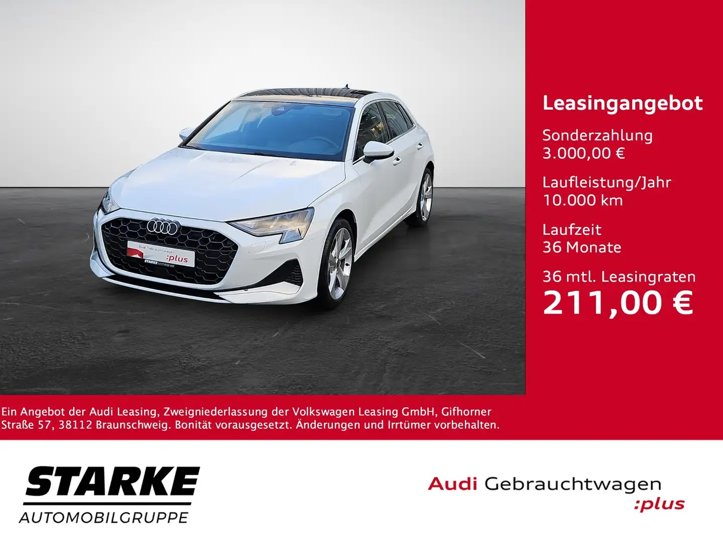 Audi A3 Sportback 30 TFSI S tronic Advanced NaviPlus Pa... Weiß - 1
