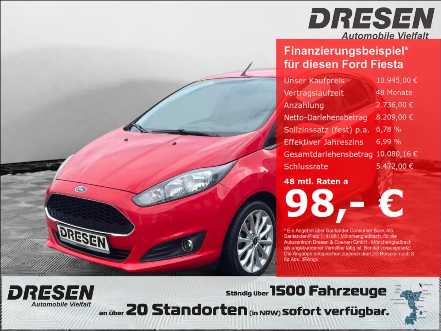 Ford Fiesta 1.25 Celebration Klima Berganfahrass. el.SP Spieg. Piros - 1