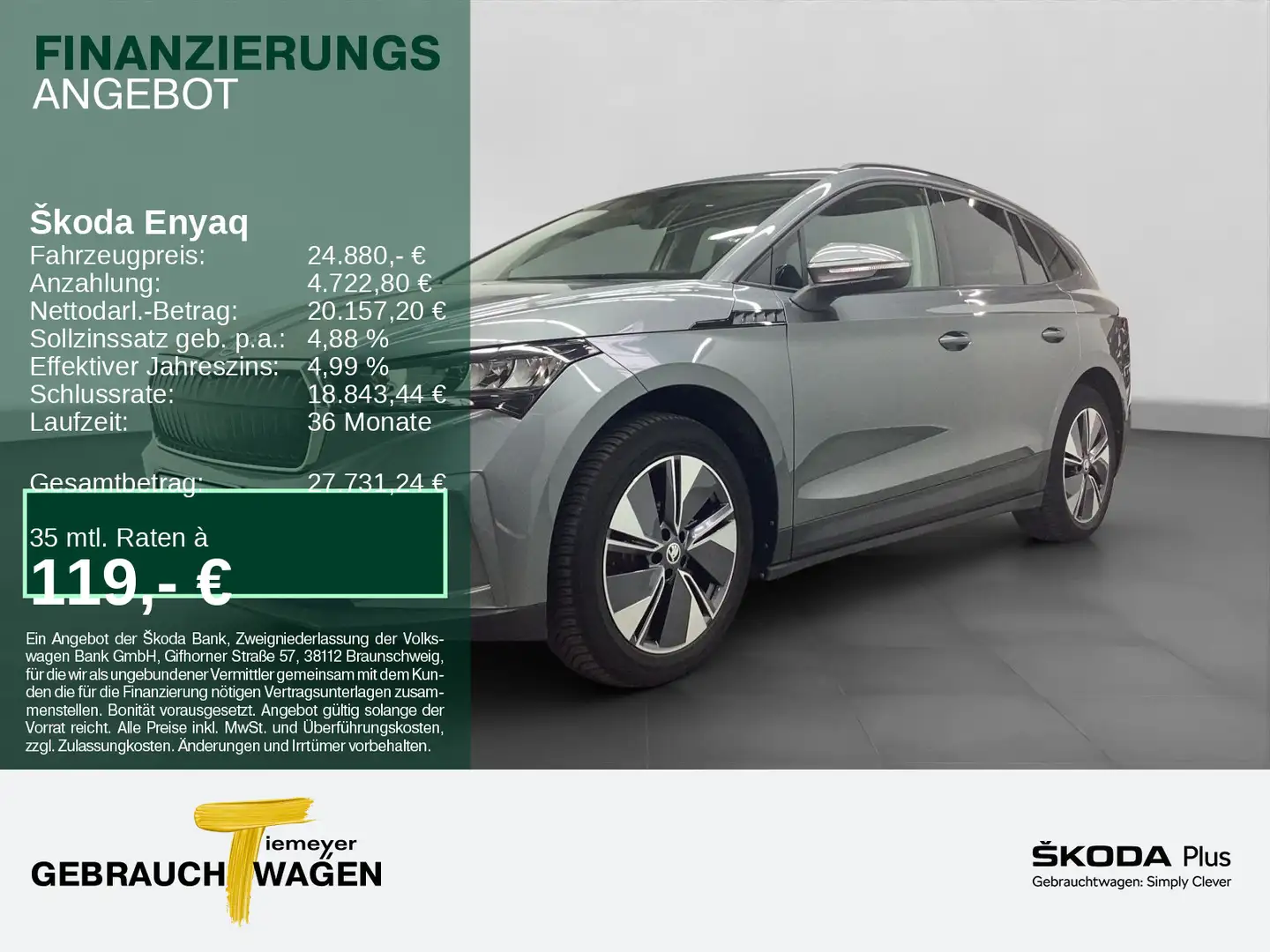 Skoda Enyaq iV 60 LM19 PANO KEYLESS KAMERA DAB Gris - 1