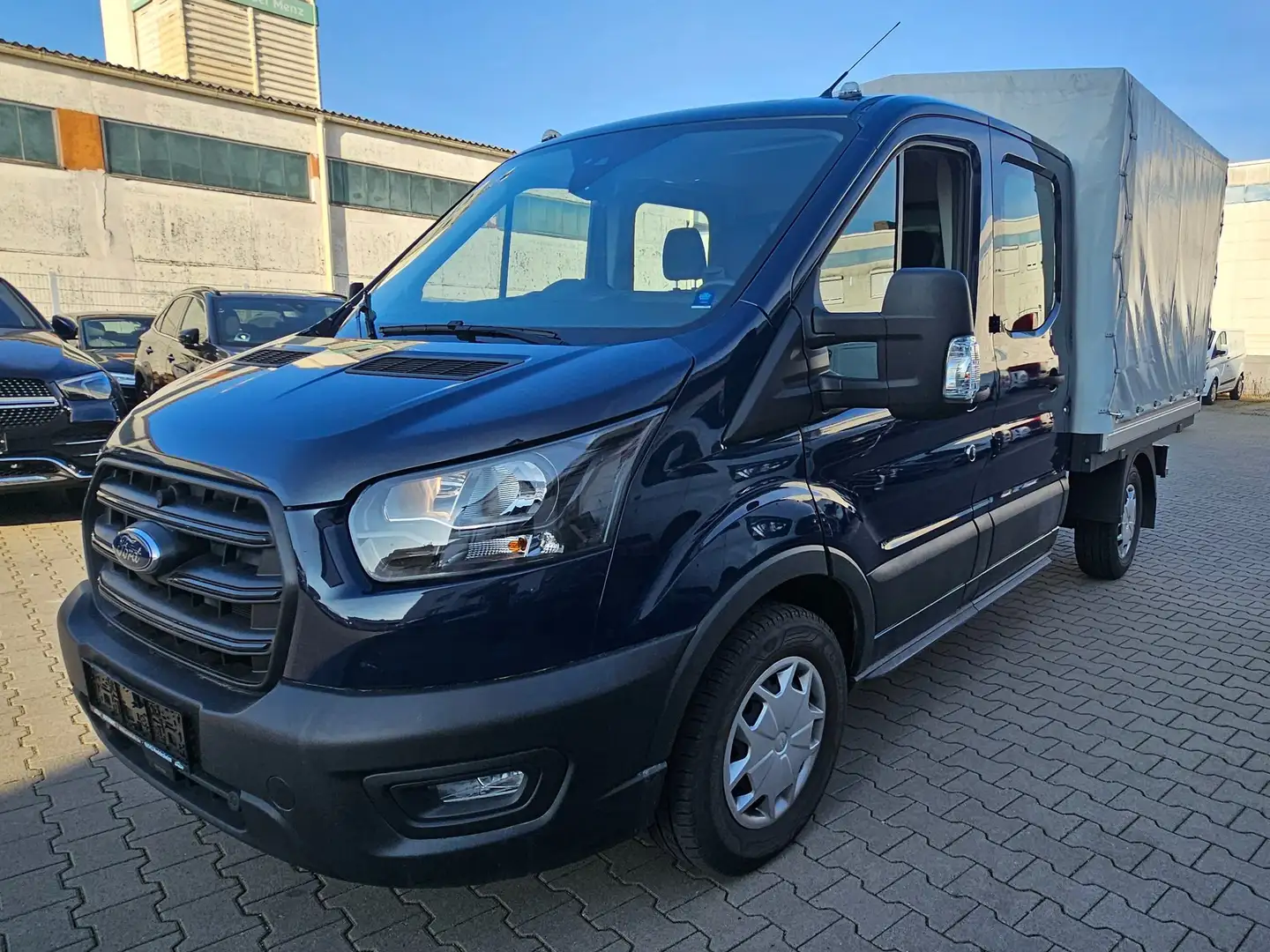 Ford Transit 350 Doppelkabine Pritsche Blau - 1