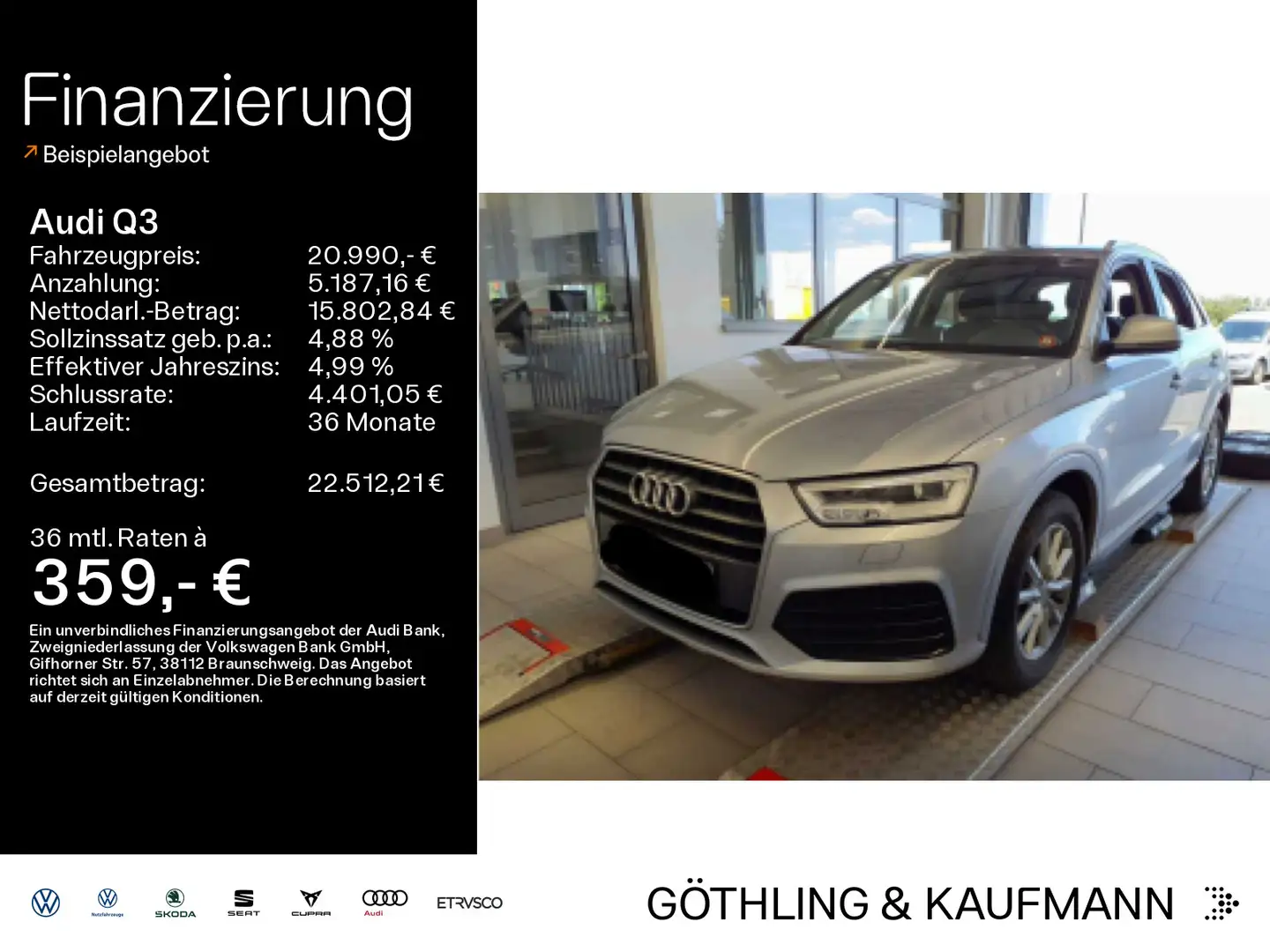 Audi Q3 2.0 TDI Sport S tro*LED*Navi+*AHK*APS*KLIMA*S Argent - 1
