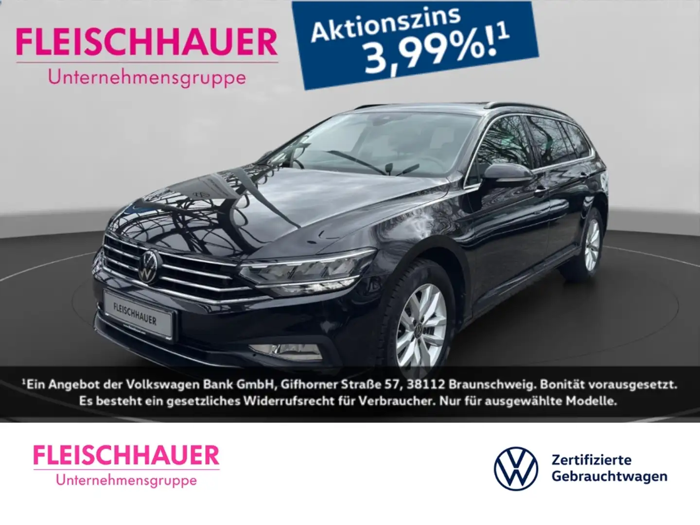 Volkswagen Passat Variant Business 1.5 TSI DSG AHK Navi LED ACC Apple CarPla Zwart - 1