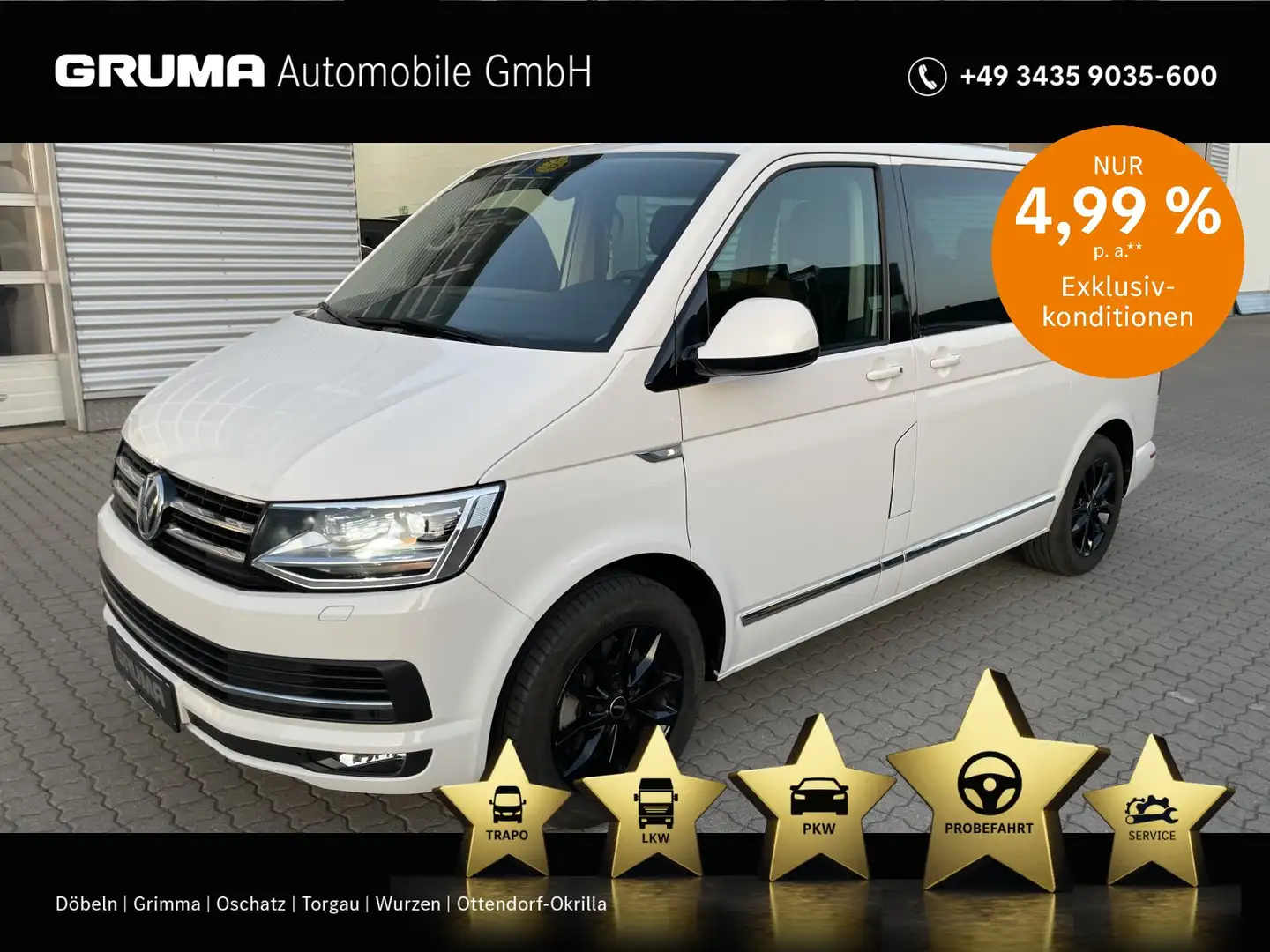 Volkswagen T6 Multivan T6 2.0 TDI MULTIVAN HIGHLINE+ STANDHZG+AHK+LED+ BC Blanc - 1
