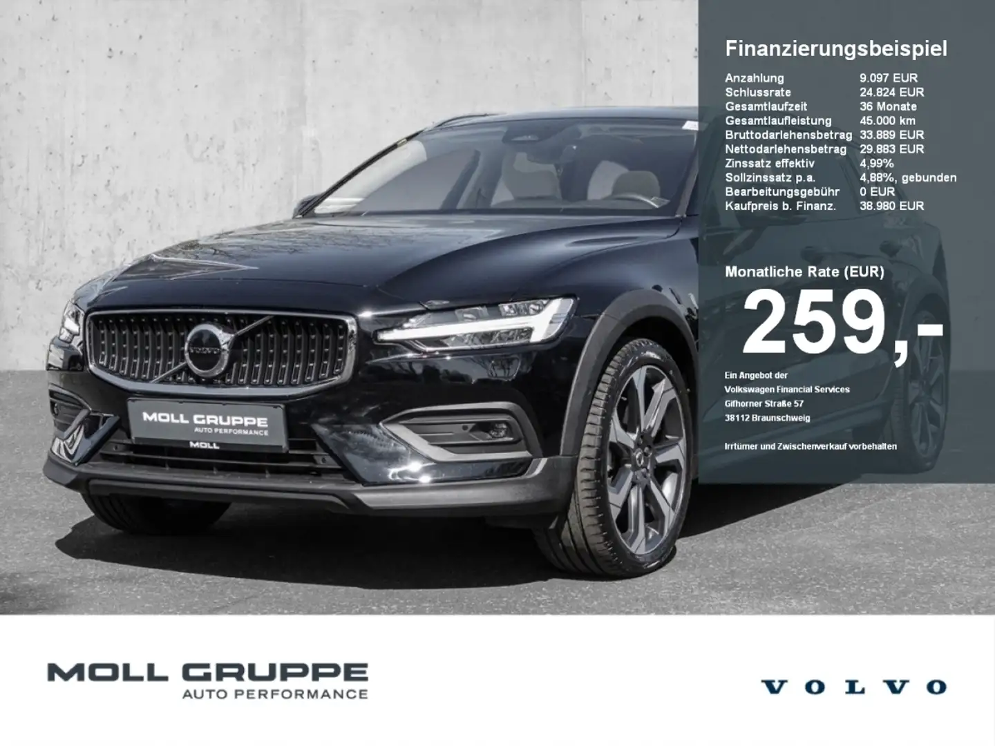 Volvo V60 Cross Country B4 (Diesel) AWD Ultimate Pano Head UP LED Negro - 1