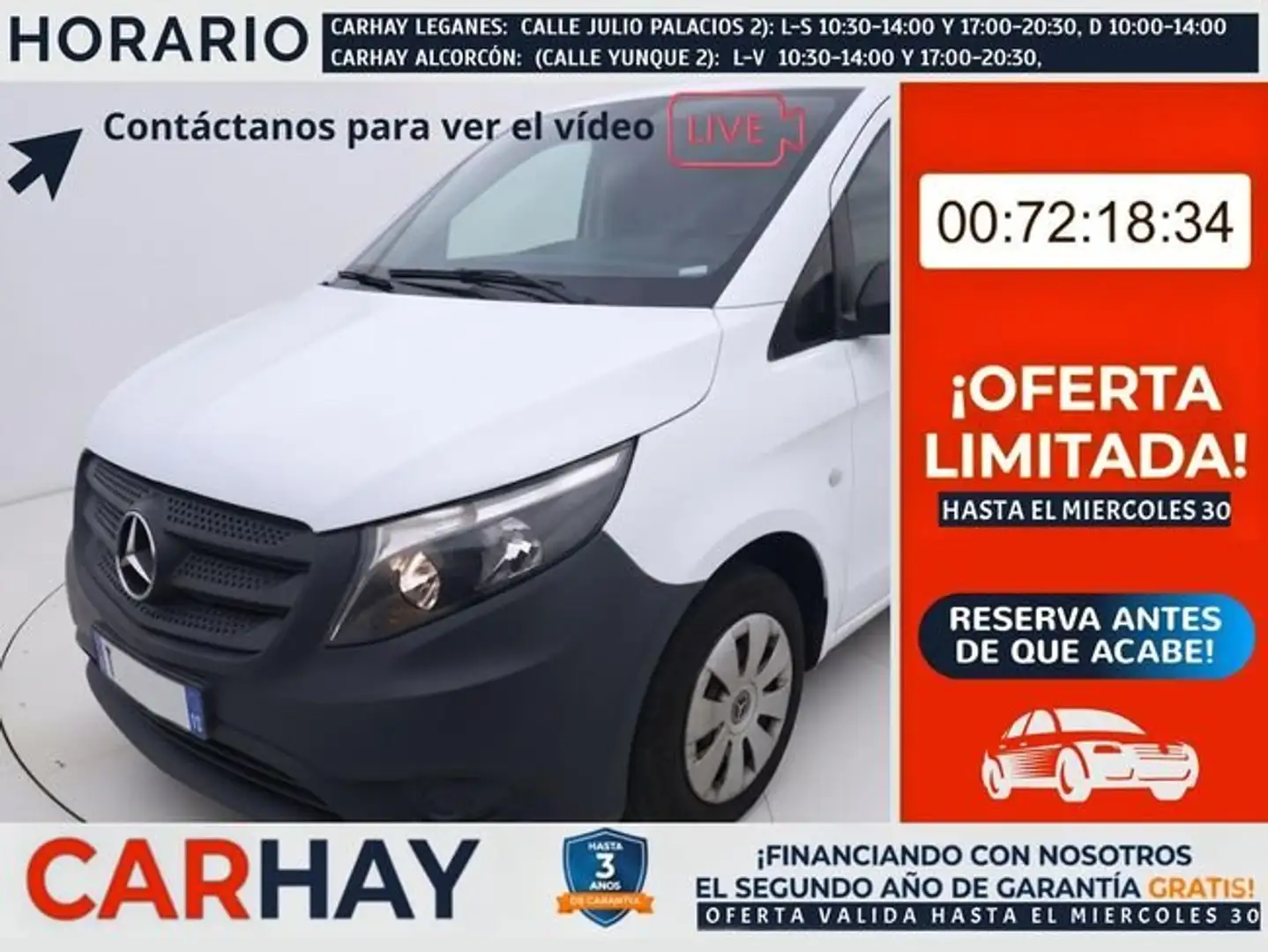 Mercedes-Benz Vito 114CDI TD 100kW furgón Pro compacta Blanco - 1