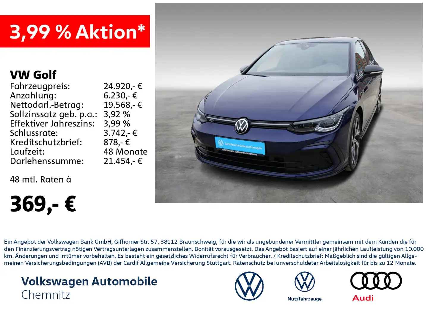 Volkswagen Golf VIII 1.5 eTSI R-Line AHK LED-Matrix Blauw - 1