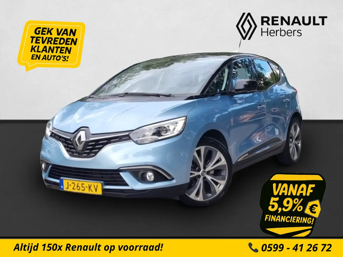 Renault Scenic 1.2 TCe Intens GROOT NAVI / CRUISE / HALF LEER / P Blauw - 1