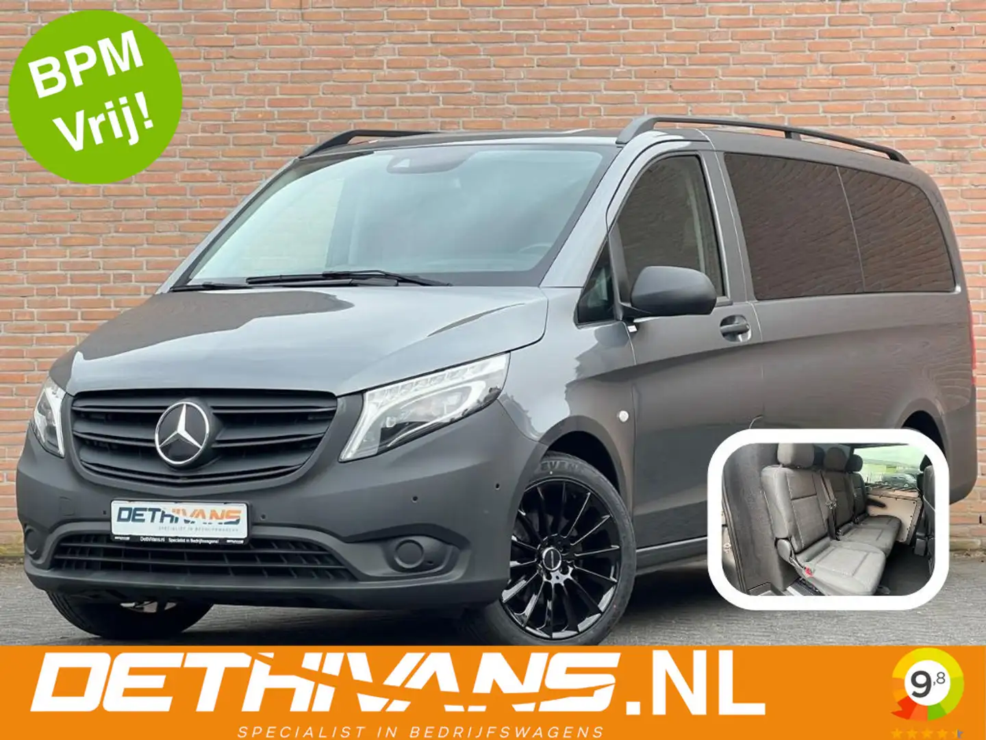 Mercedes-Benz Vito 116CDI 164PK Lang / Dubbelcabine / 9G-Tronic Grijs - 1