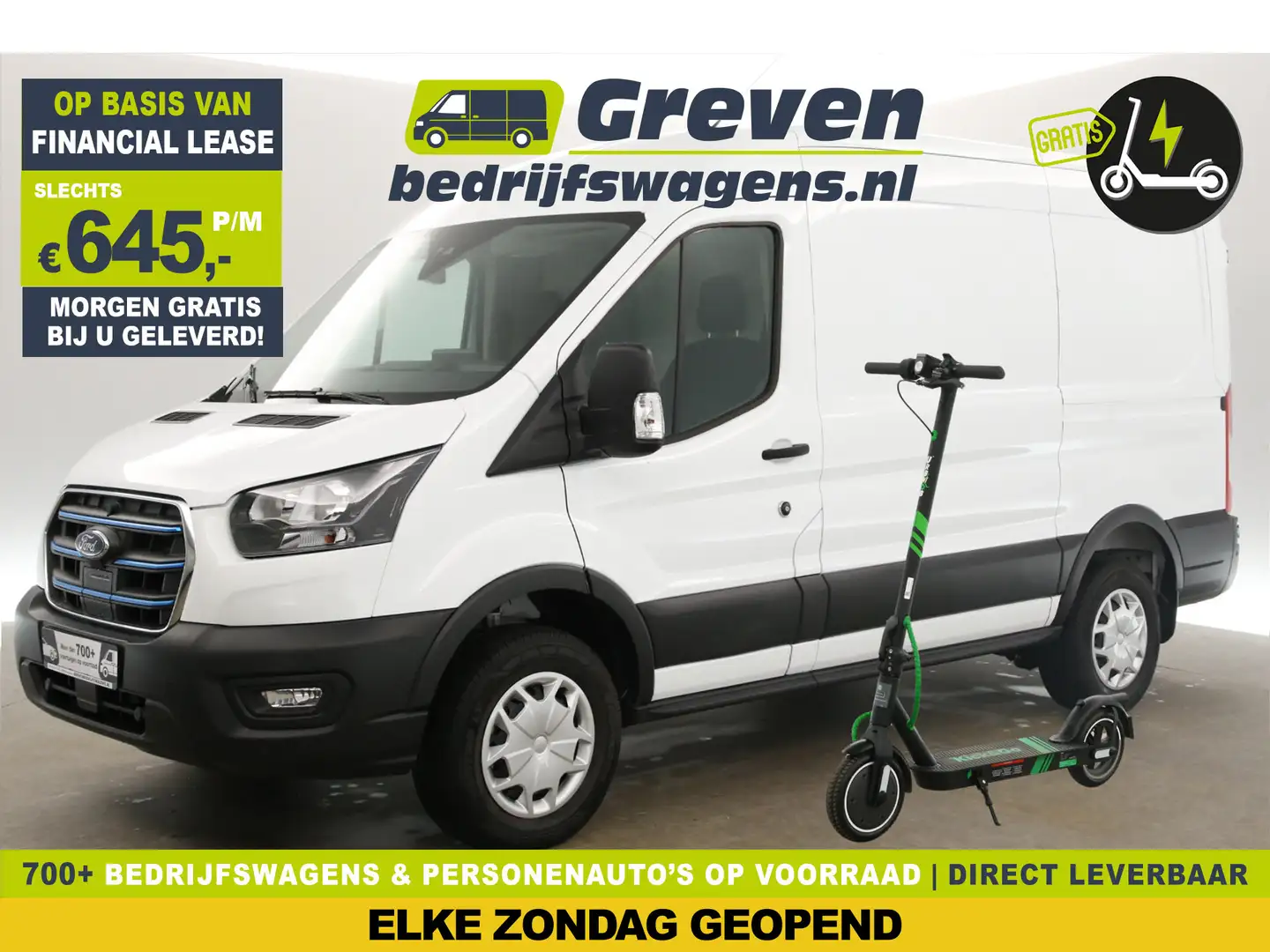 Ford E-Transit 390 68 kWh L2H2 | GRATIS E-Step! | Elektrisch 184P Wit - 1