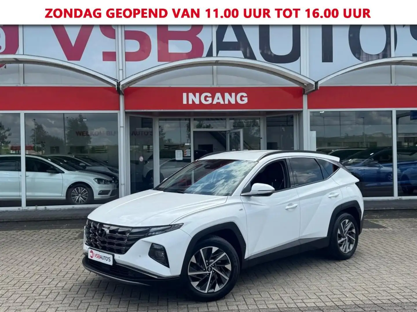 Hyundai TUCSON 1.6 T-GDI MHEV 150PK LED LEER NAVI CAMERA CARPLAY Wit - 1