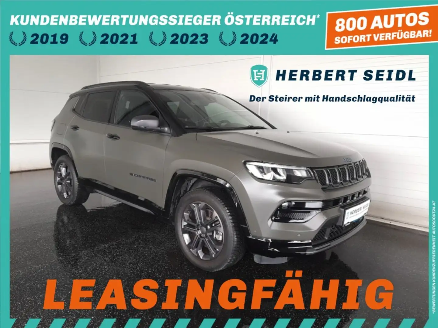 Jeep Compass 80th ANNIVERSARY PHEV 4x4 Aut *18 ZOLL / LED / NAVI / KAMERA / TEILLEDER / VIRTUELL / KEYLESS* Grün - 1