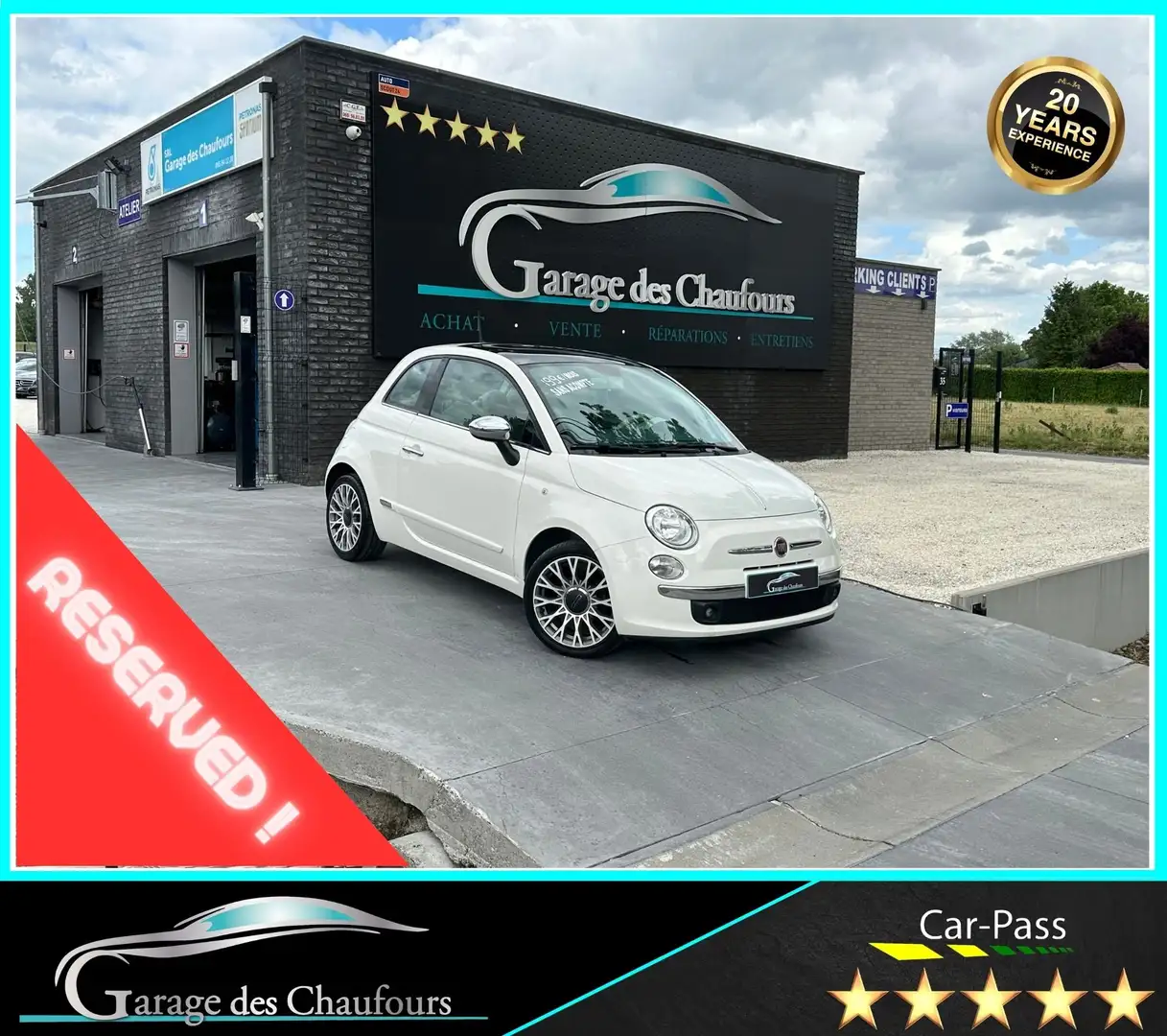 Fiat 500 1.2i - ! Mode City ! - A/C - AUX - JA 16" - Eu6b Blanco - 1
