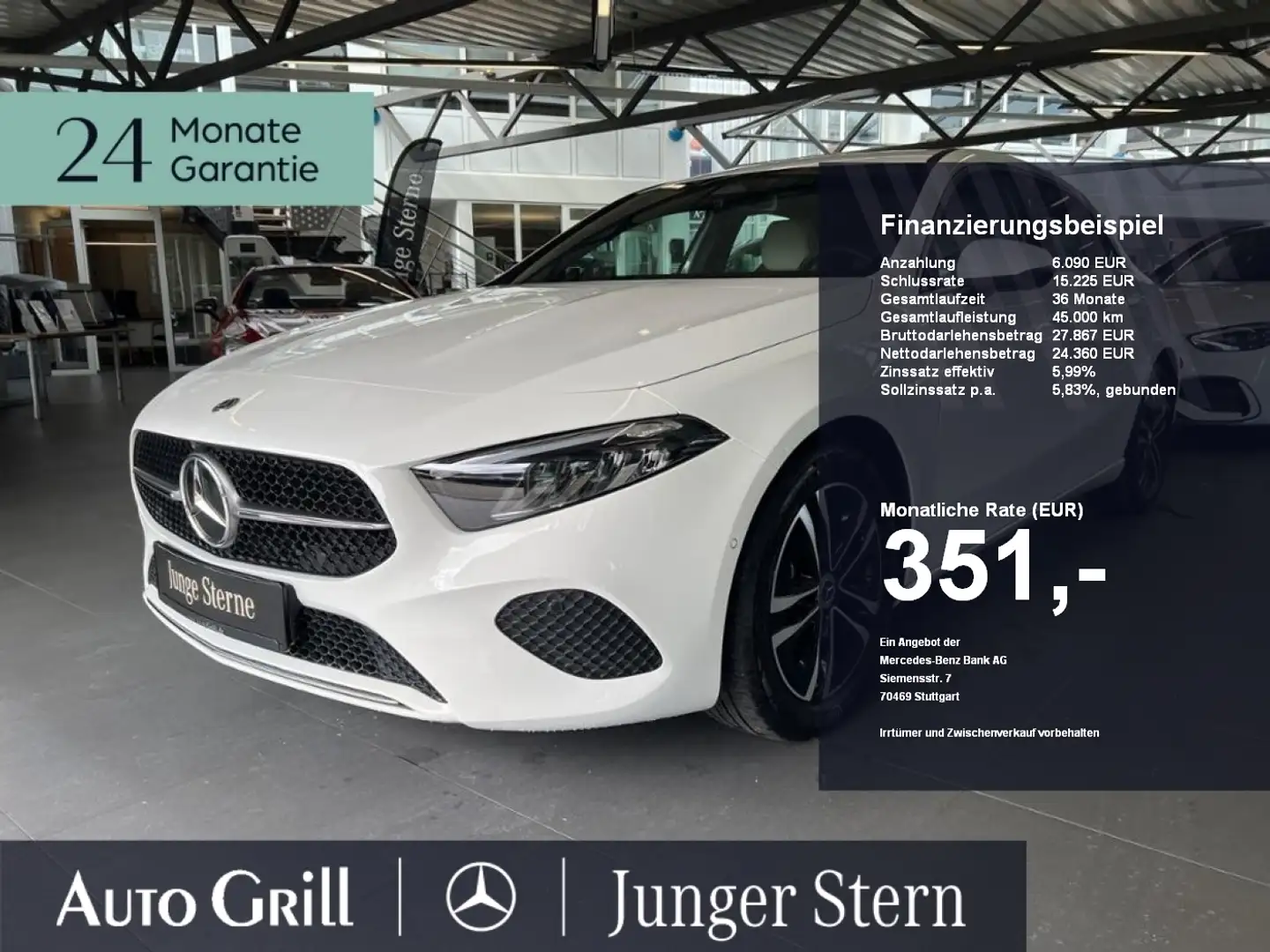 Mercedes-Benz A 180 Progressive FahrassPaket 360 VZA VollDigi Weiß - 1