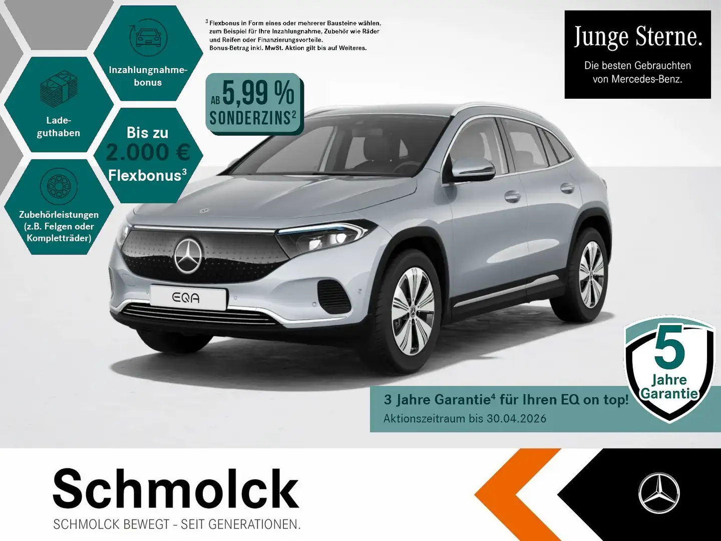 Mercedes-Benz EQA 350 4M PROGRESSIVE ADV+LED+TOTW+SPUR+AMBI+++ Argent - 1