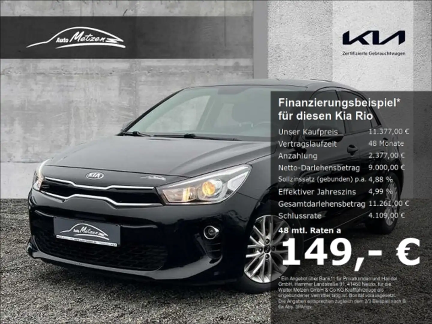 Kia Rio 1.4 Dream Team NAVI DAB APPS ALU Kamera PDC Noir - 1