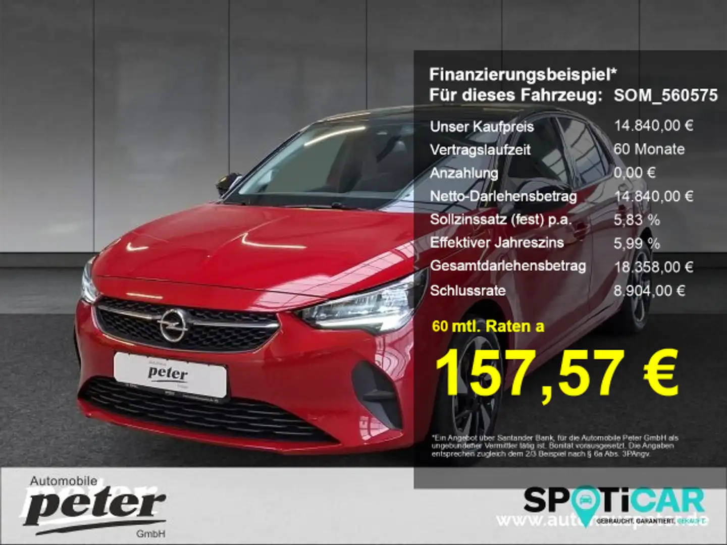 Opel Corsa-e Edition Automatik Klimaautomatik Sitzheizung Rot - 1