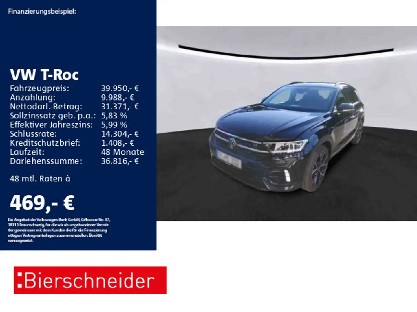 Volkswagen T-Roc 2.0 TSI DSG 4Mo R AKRA BEATS DCC 19 Schwarz - 1