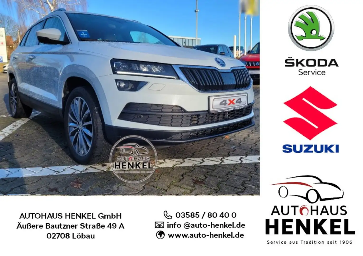Skoda Karoq 2.0 TDI SCR 4x4 DSG Style *** Navi/AHK/uvm. *** Blanc - 1
