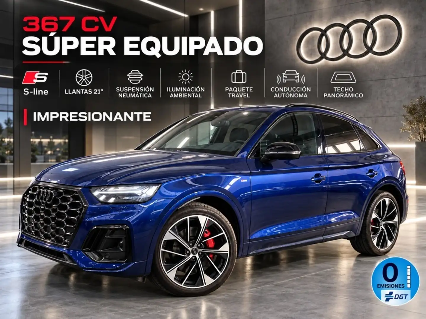 Audi Q5 Sportback 55 TFSIe S line quattro-ultra S tronic Azul - 1
