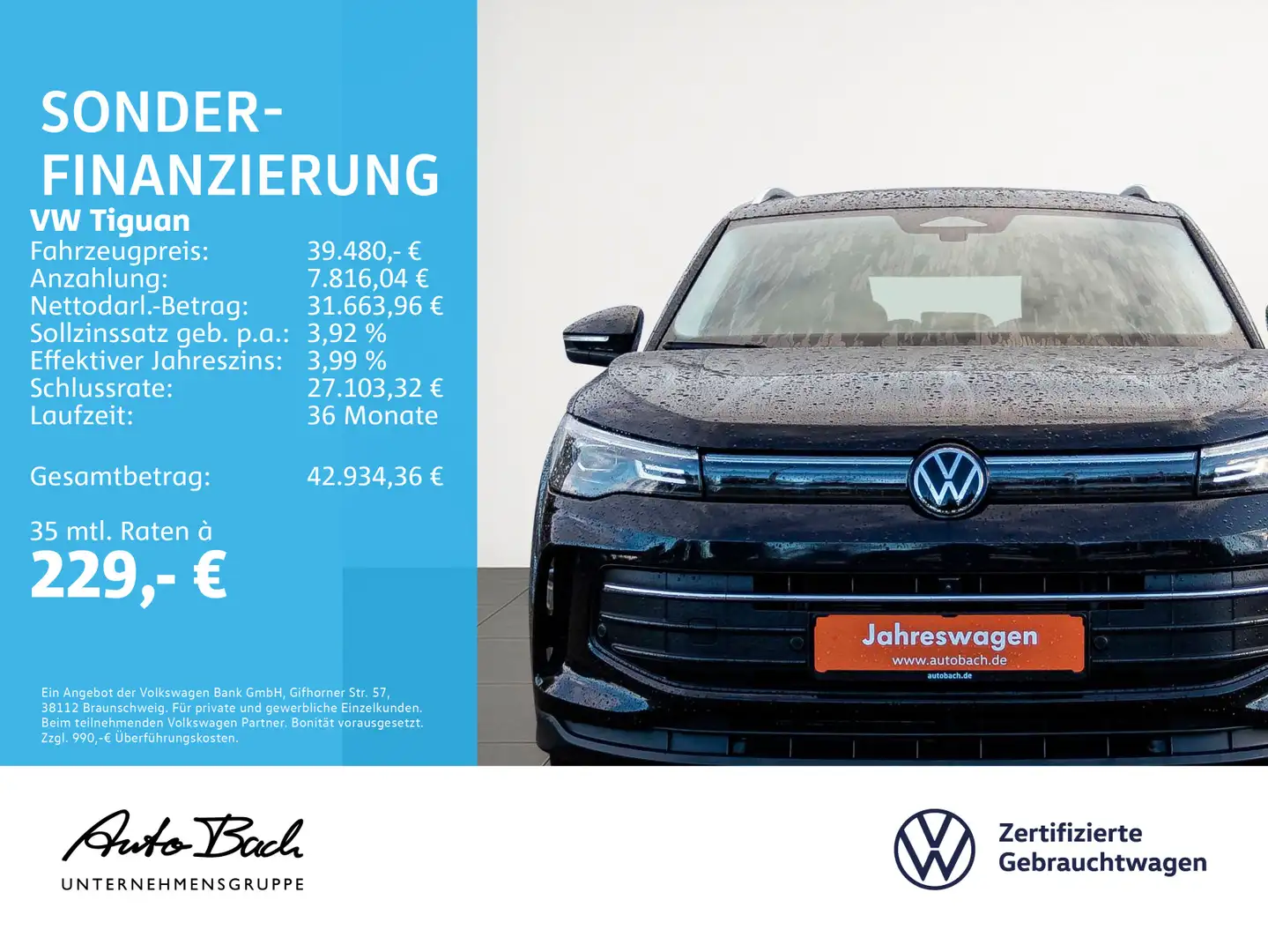 Volkswagen Tiguan 2.0 TDI Life DSG Navi LED ACC EPH AHK Schwarz - 2