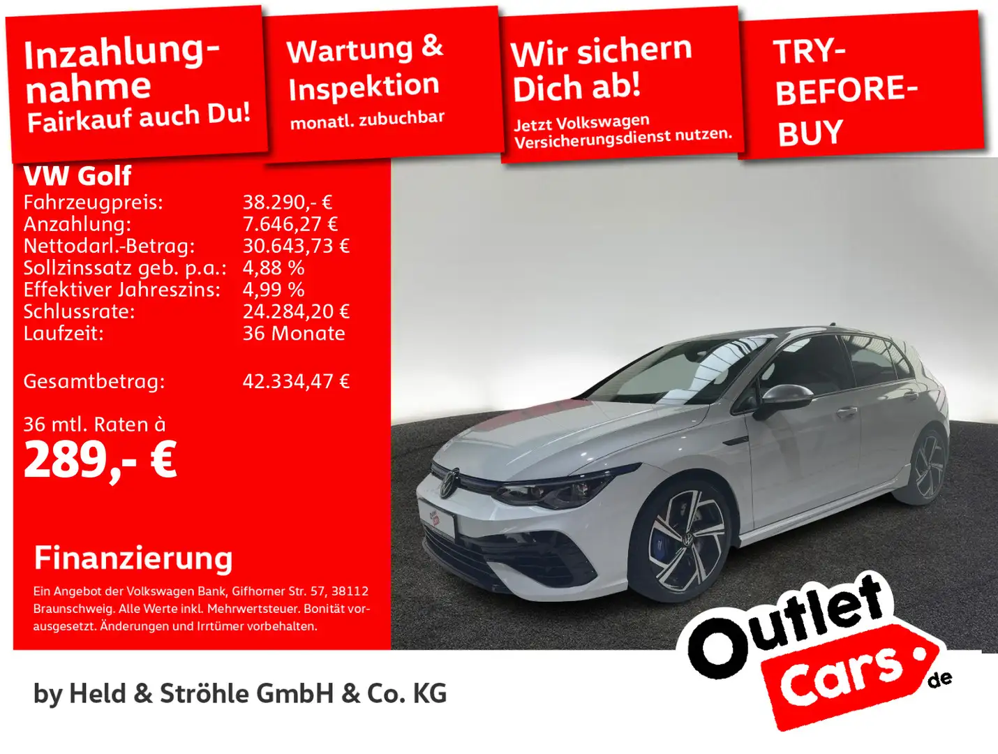 Volkswagen Golf R 2.0 TSI DSG 4M LED+ NAV ACC VIRTUAL PDC Weiß - 1