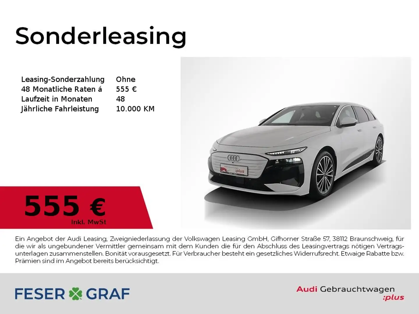 Audi A6 e-tron Avant performance 270 kW 360°/matrix Weiß - 1