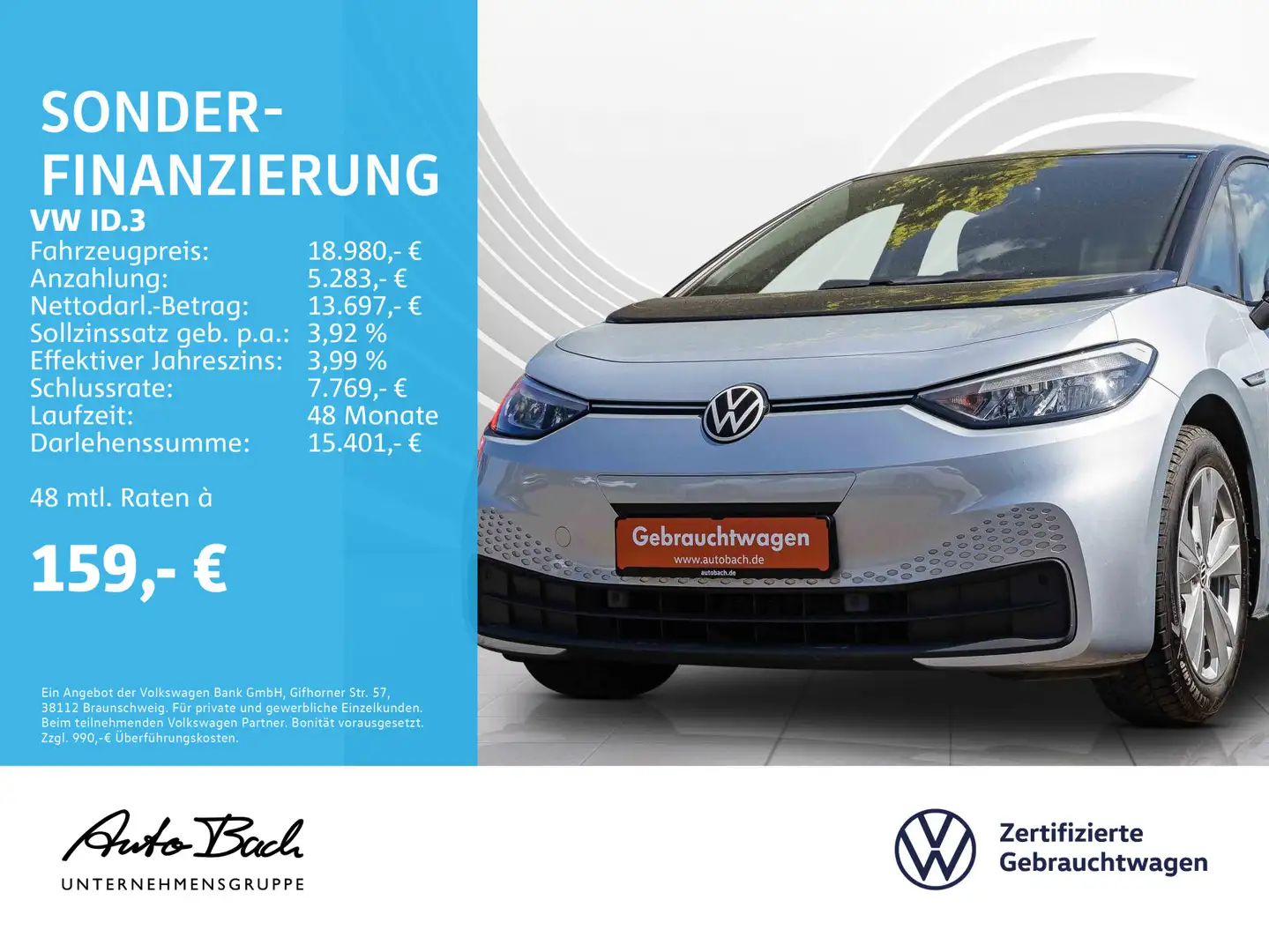 Volkswagen ID.3 Pro Performance Automatik Navi LED EPH DAB Srebrny - 1