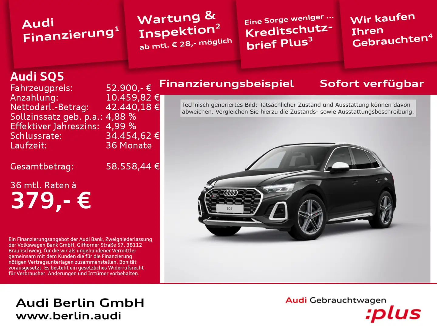 Audi SQ5 3.0 TDI qu. tiptr. PDC MATRIX 360°K NAVI HUD Noir - 1