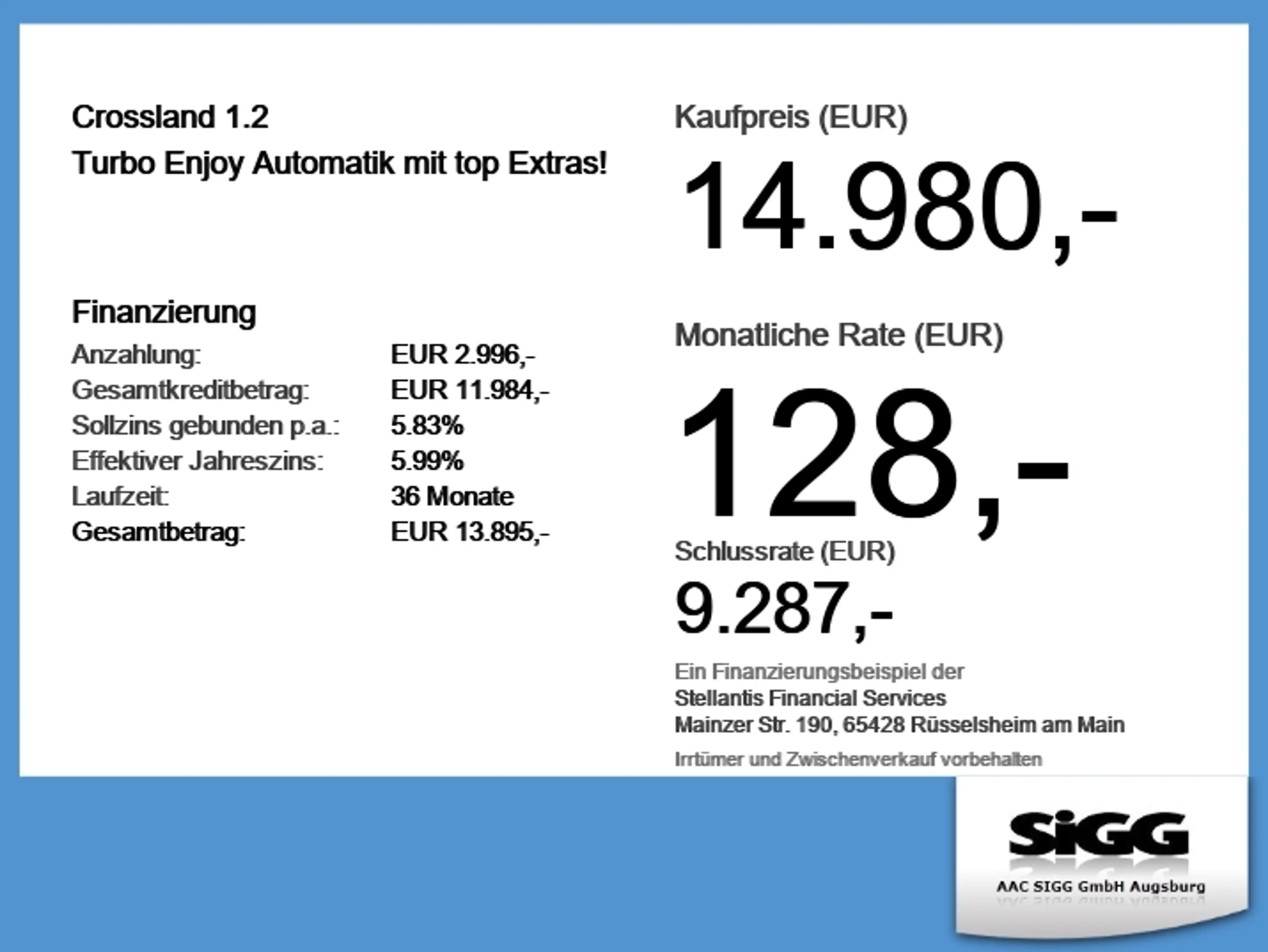 Opel Crossland 1.2 Turbo Enjoy Automatik mit top Extras! — photo 6