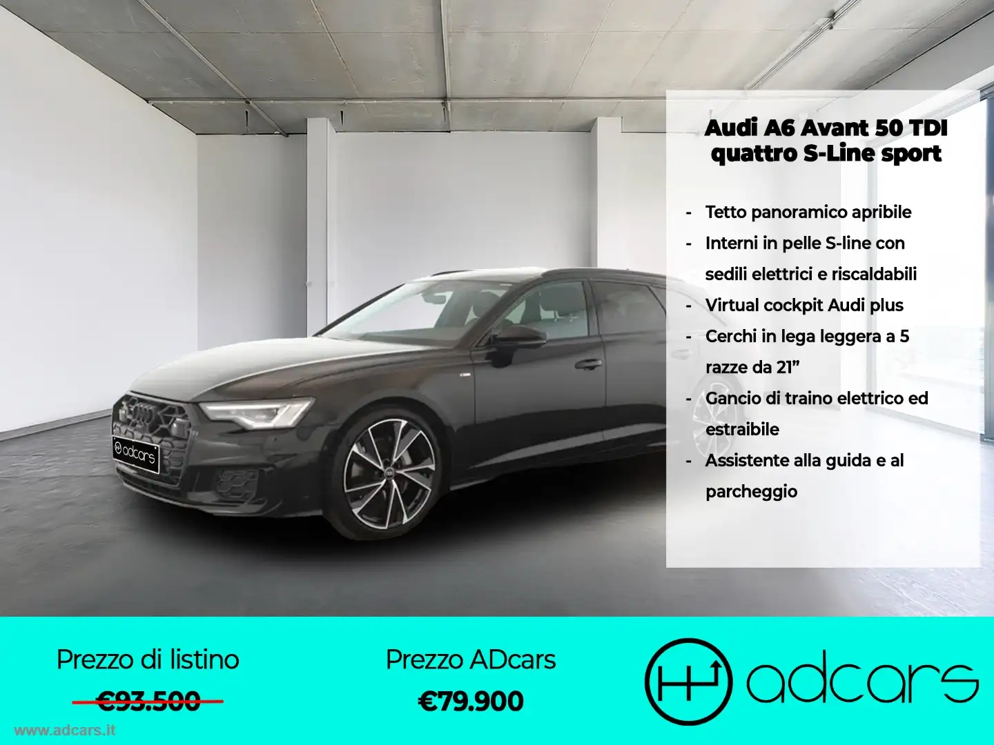 Audi A6 Avant 50 TDI quattro S line Sport TETTO PANORAMICO Nero - 1