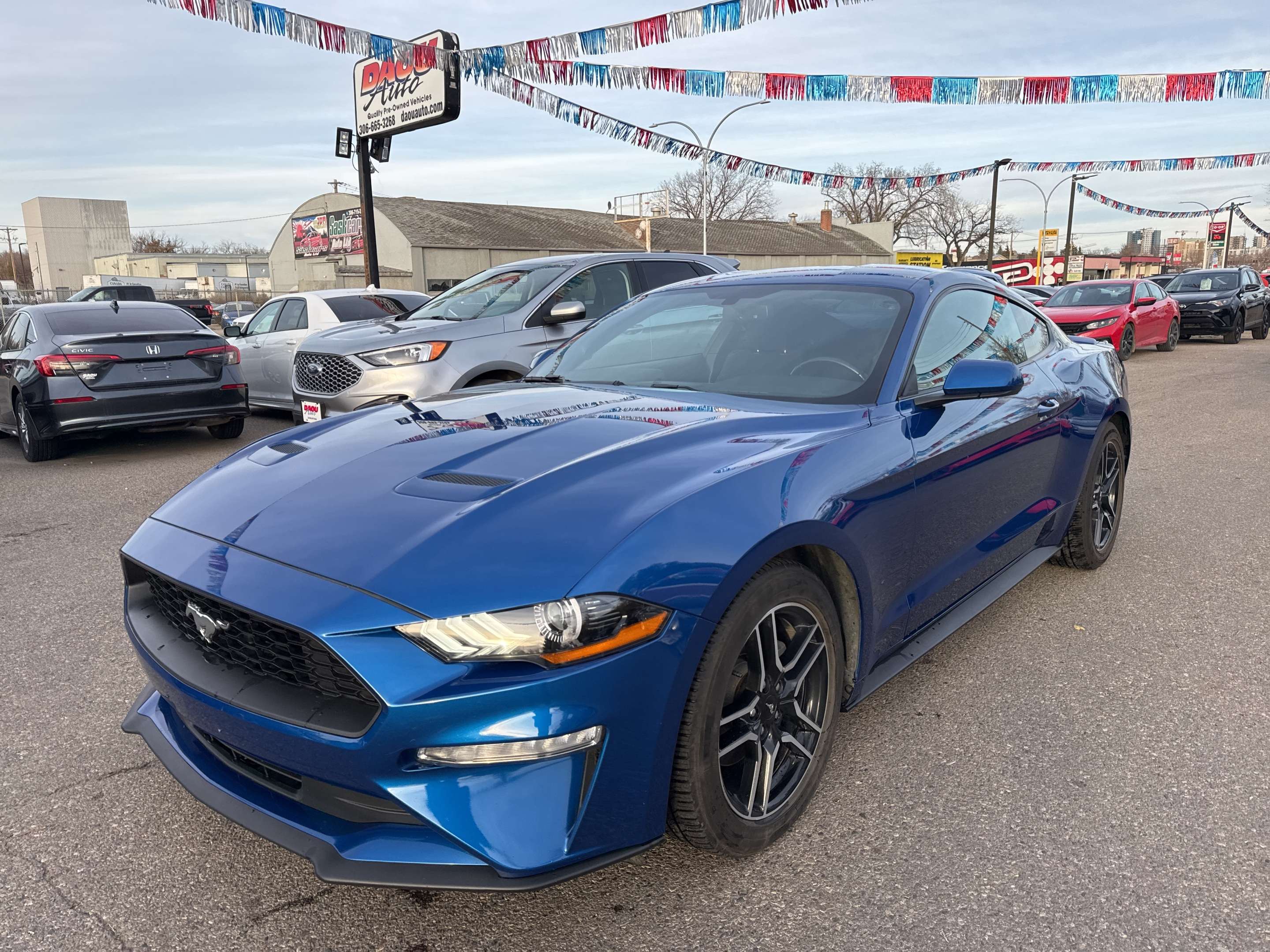Blue 2018 Ford Mustang Coupe Rear-Wheel Drive Automatic