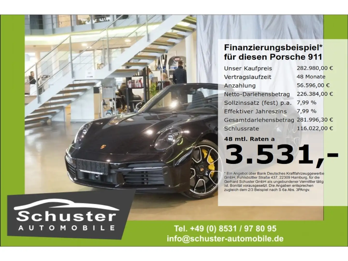 Porsche 911 Turbo S Cabrio*Burmester ACC Sport-AGA Lift Schwarz - 1