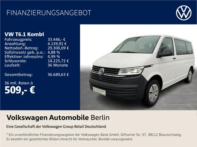 Volkswagen T6.1 Kombi L1H1 2.0 TDI Automatik LED PDC