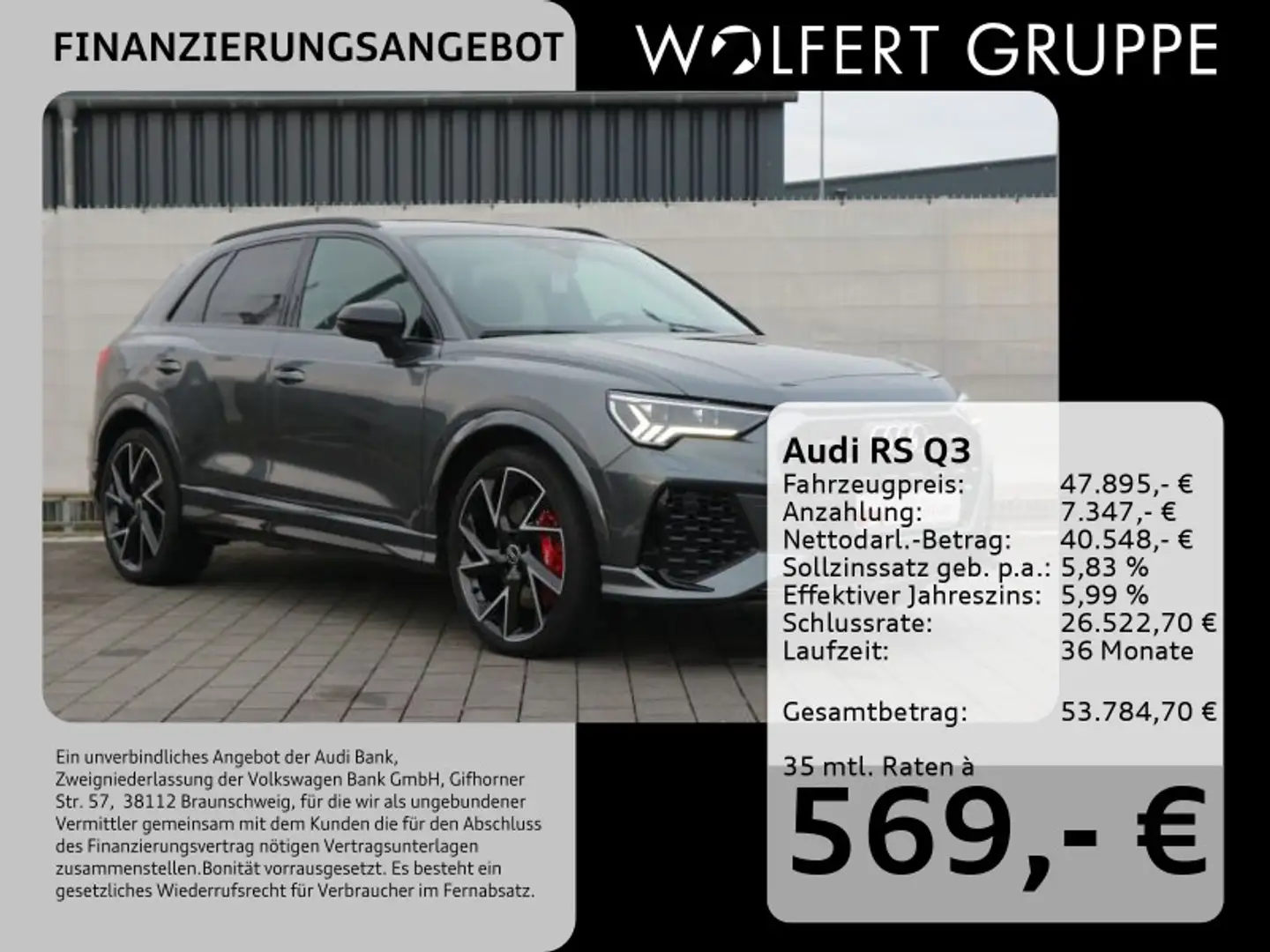 Audi RS Q3 quattro RS-SPORTAGA*280KM/H*ACC*360°*PANO Gris - 1