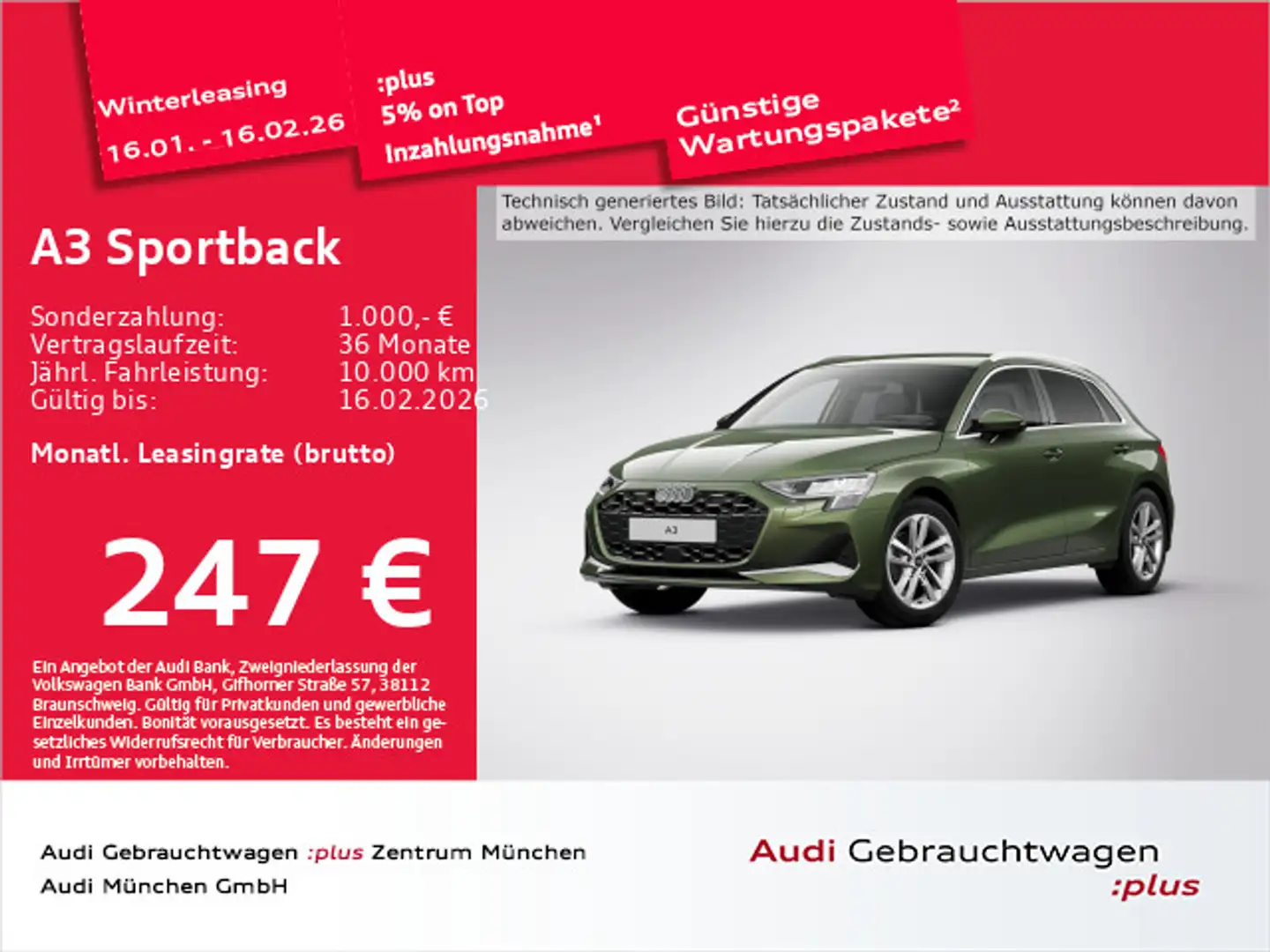 Audi A3 30 TFSI S tronic advanced StdHzg/Na Grün - 1