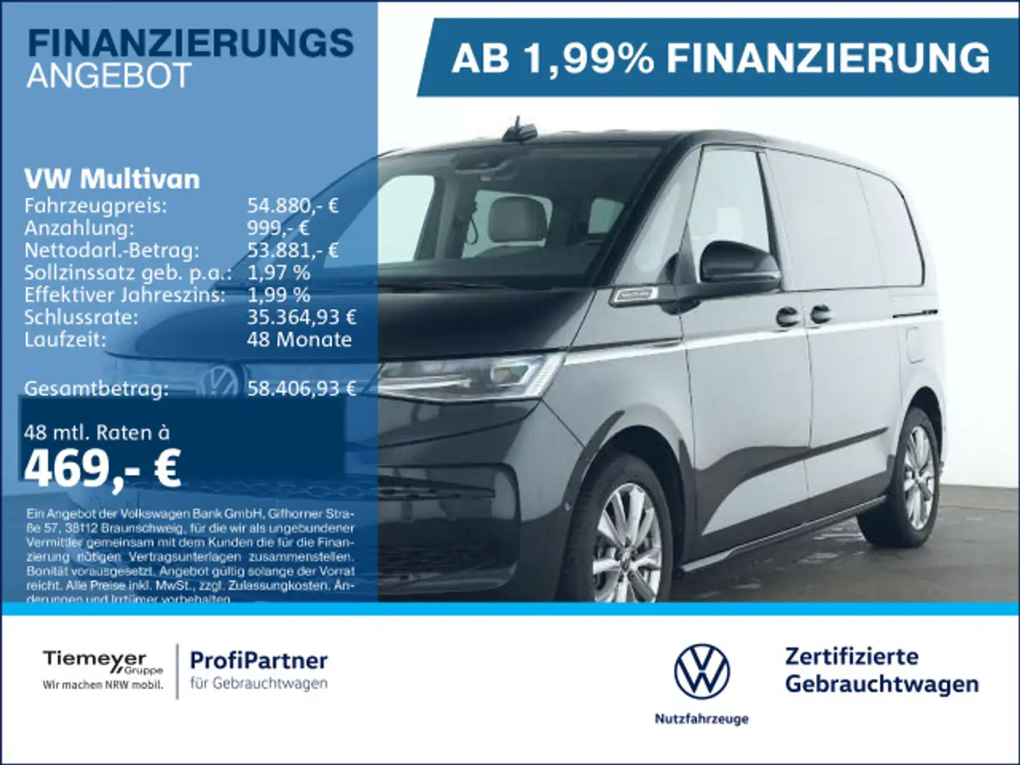 Volkswagen T7 Multivan T7 Multivan TDI STYLE VIS-A-VIS AHK ACC eKLAPPE Schwarz - 1