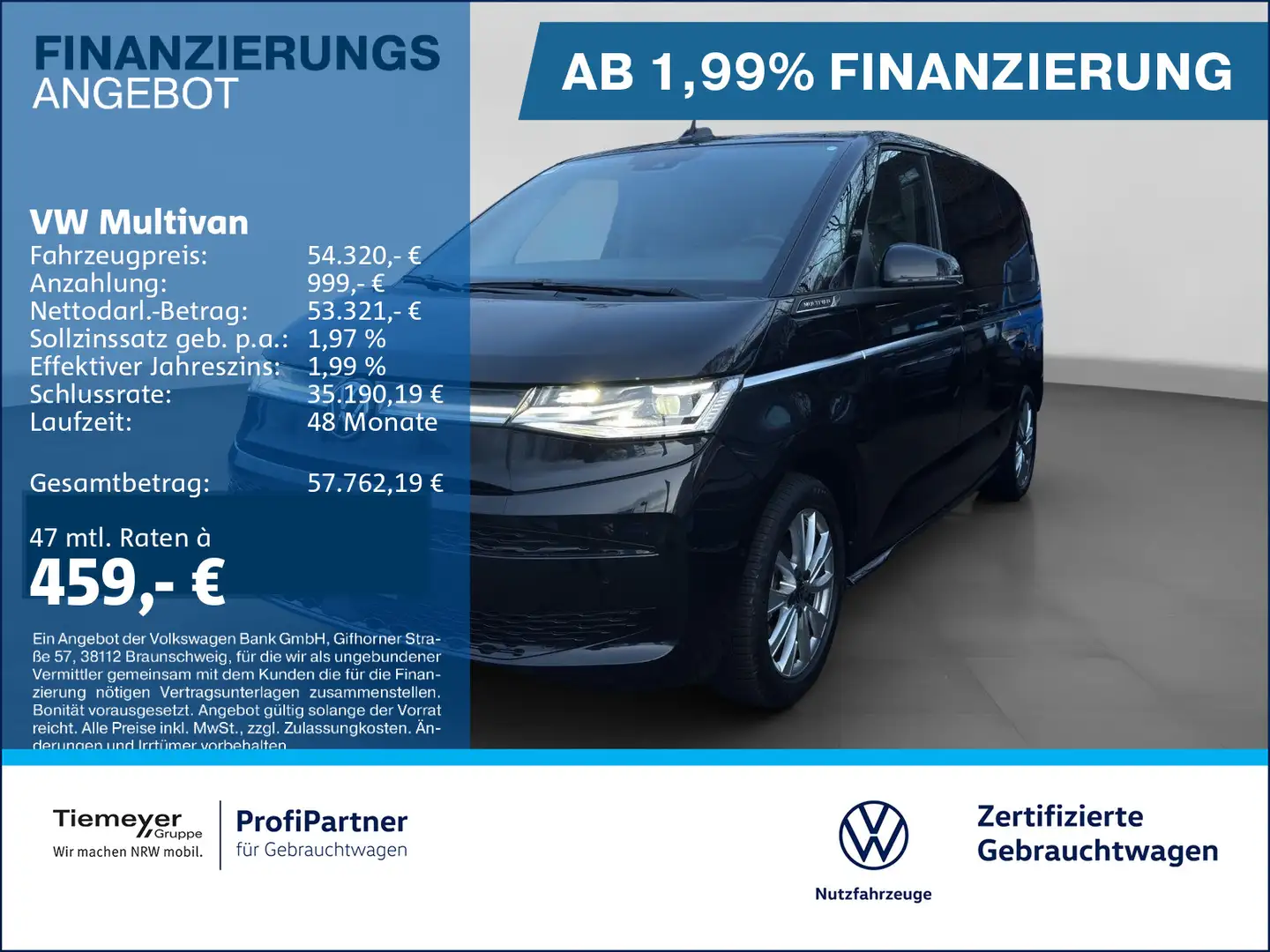 Volkswagen T7 Multivan T7 Multivan TDI STYLE VIS-A-VIS AHK ACC eKLAPPE Schwarz - 1