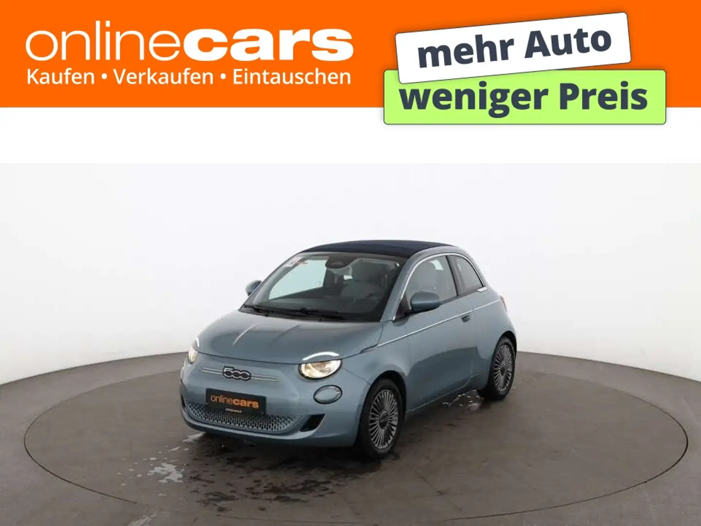 Fiat 500e 500 e Cabrio Icon 42 kWh Aut NAVI R-CAM SITZHZG Bleu - 1