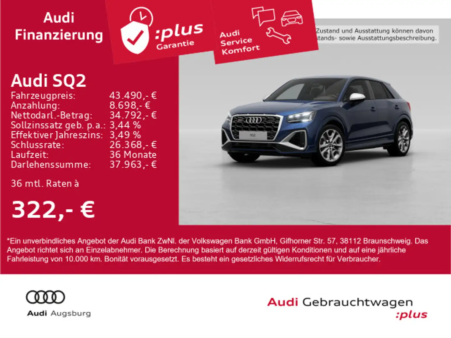 Audi SQ2 TFSI S tronic *ACC*AHK*MATRIX*R-KAM*8-fach Blau - 1