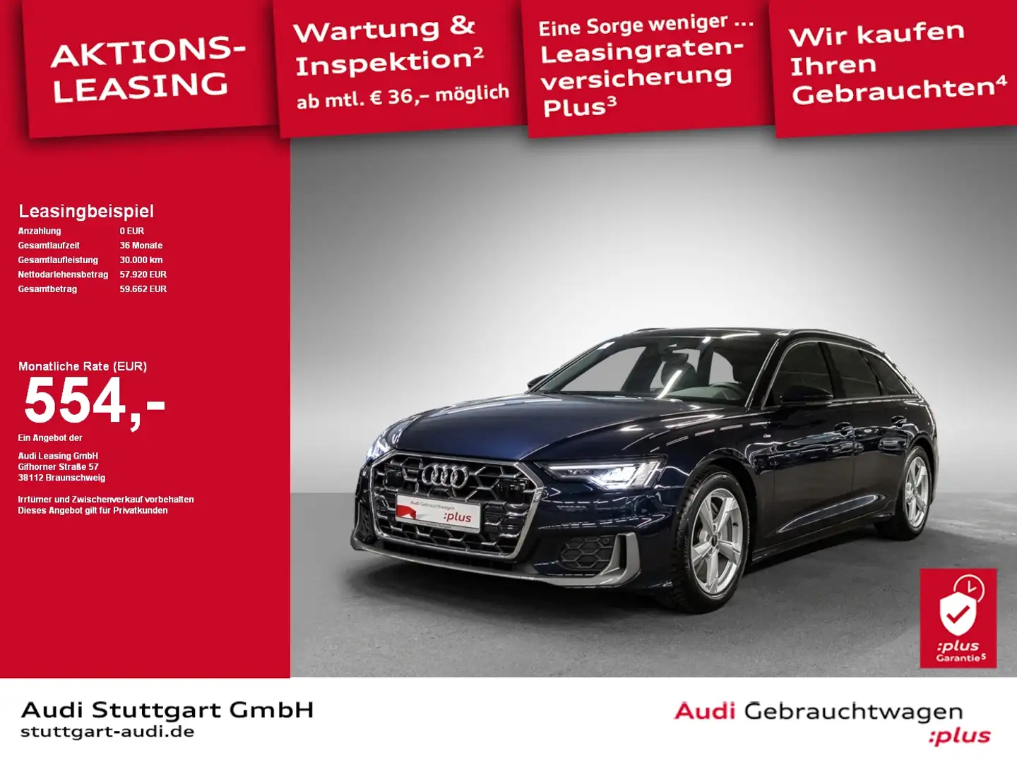Audi A6 Avant S line 50 TDI quattro tiptronic Pano Blau - 1