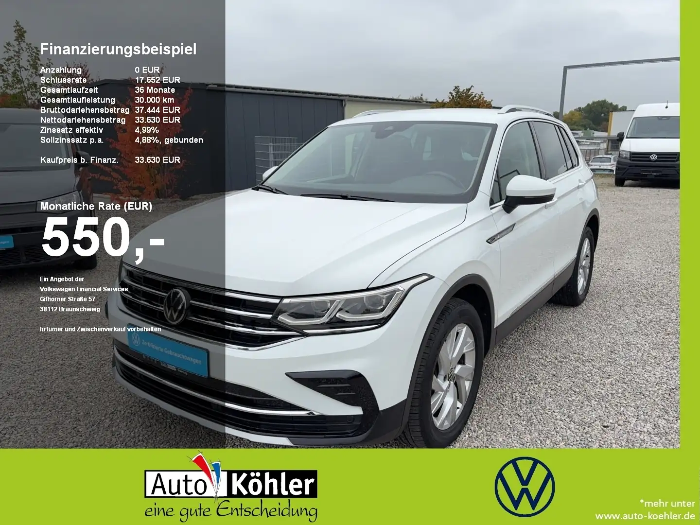 Volkswagen Tiguan Elegance TDi 4M Matrix+AHK+Standheizung Weiß - 1