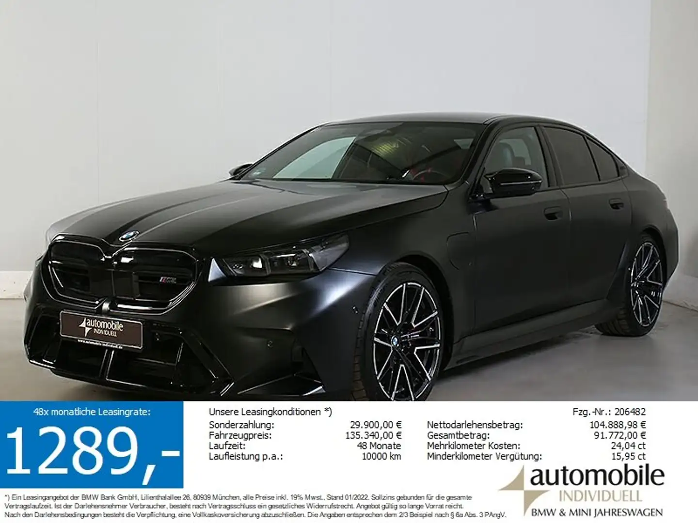 BMW M5 NP 160290.- AHK Panorama ACC B&W V-Max 20/21 Schwarz - 1