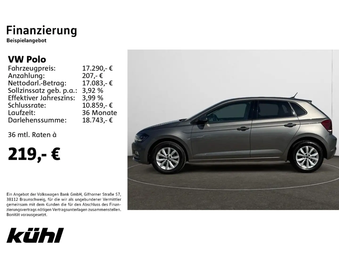 Volkswagen Polo VI 1.0 TSI Highline Navi,LED,ACC Grau - 2