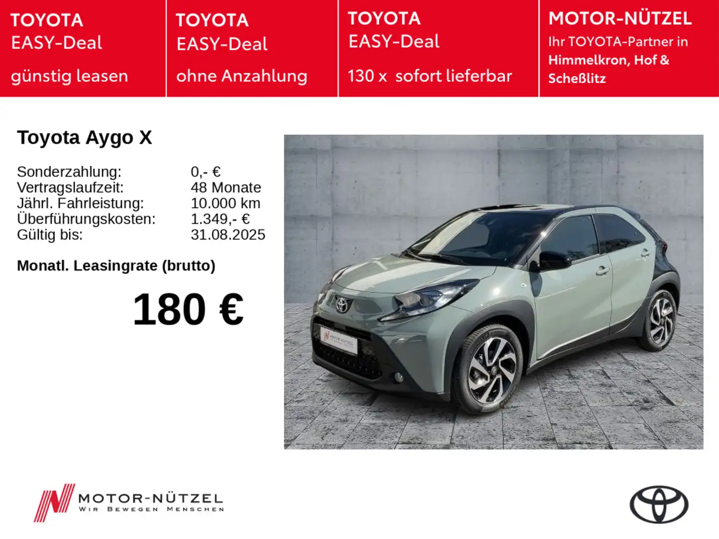 Toyota Aygo X Teamplayer *SOFORT VERFÜGBAR* Grün - 1