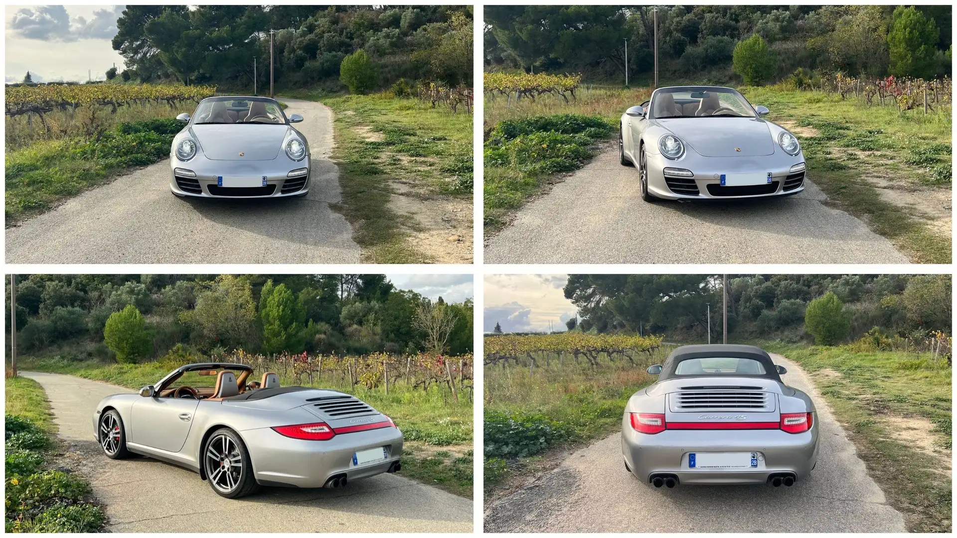 Porsche 997 997 4S Cabriolet 385 PDK carnet Porsche Gar 1 an Plateado - 2