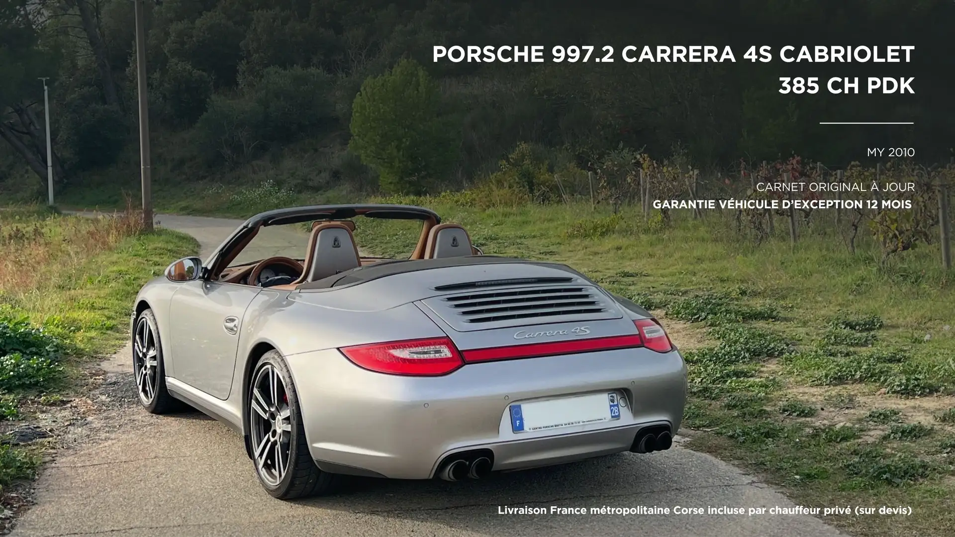 Porsche 997 997 4S Cabriolet 385 PDK carnet Porsche Gar 1 an Plateado - 1